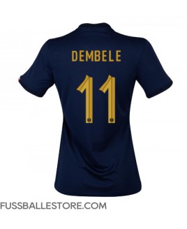 Günstige Frankreich Ousmane Dembele #11 Heimtrikot Damen WM 2022 Kurzarm